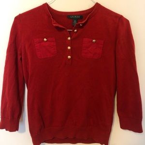 Lauren by Ralph Lauren red cotton sweater
